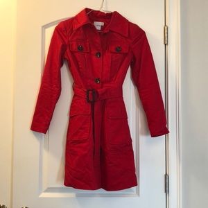 ASOS Petite Red Belted Trenchcoat